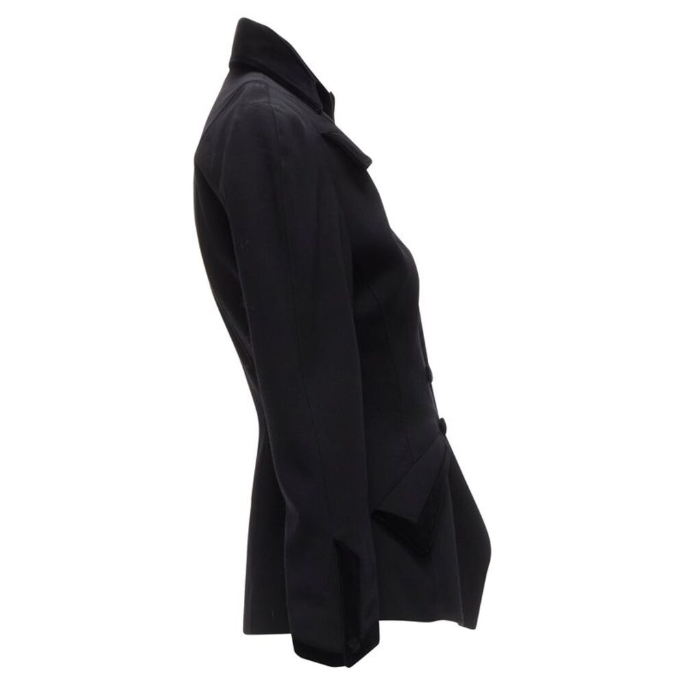 Thierry Mugler curved lapel velvet shadow peplum blazer - Picture 5 of 6